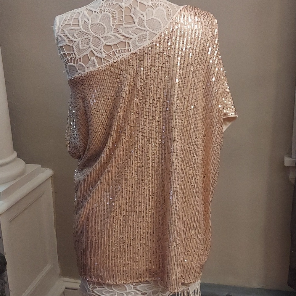 TORRID Gold Sequin Off-the-Shoulder Short Sleeve Top NEW 12 - Picture 8 of 13